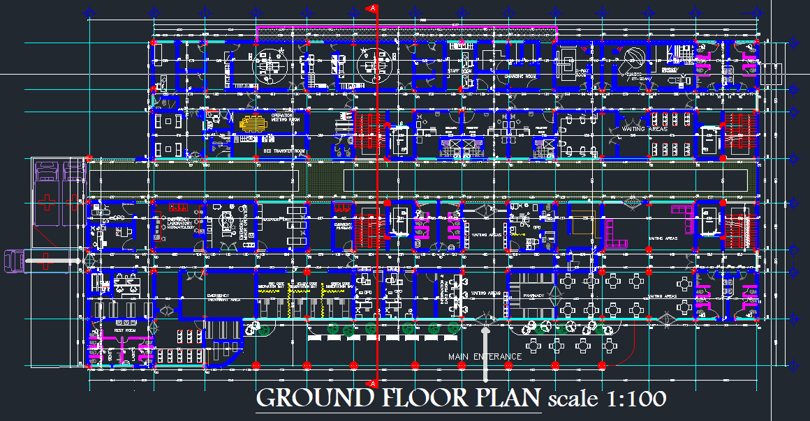 G+4 Hospital Architectural DWG